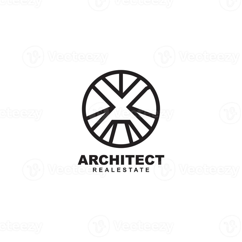 Ilustración de icono de vector de diseño de plantilla de logotipo de arquitecto. foto