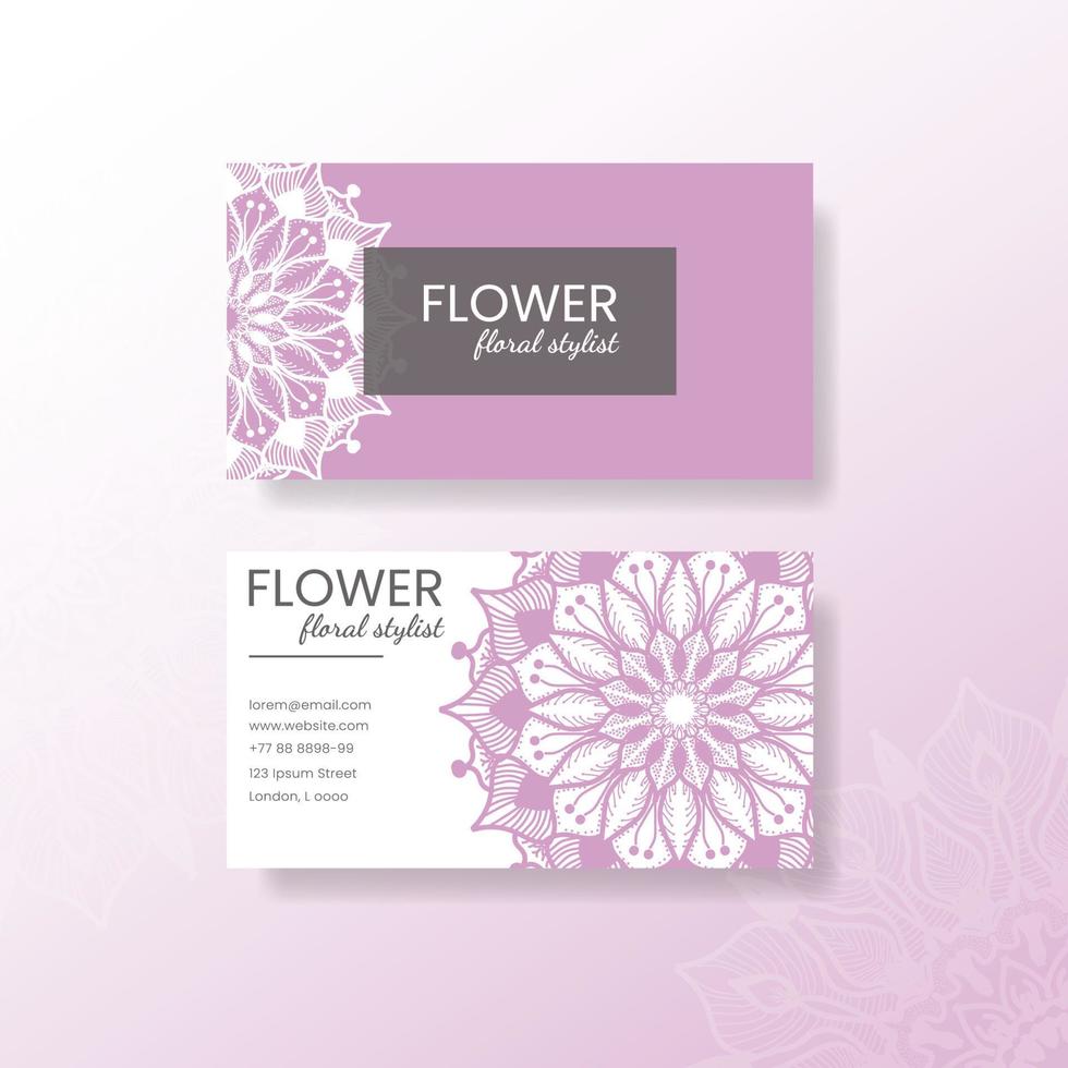 Business Card with Mandala Flower vector