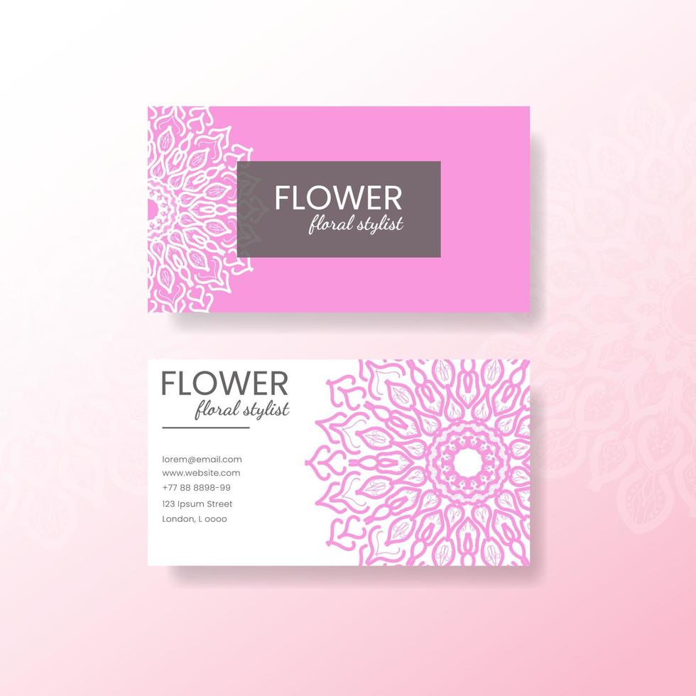 Business Card with Mandala Flower vector