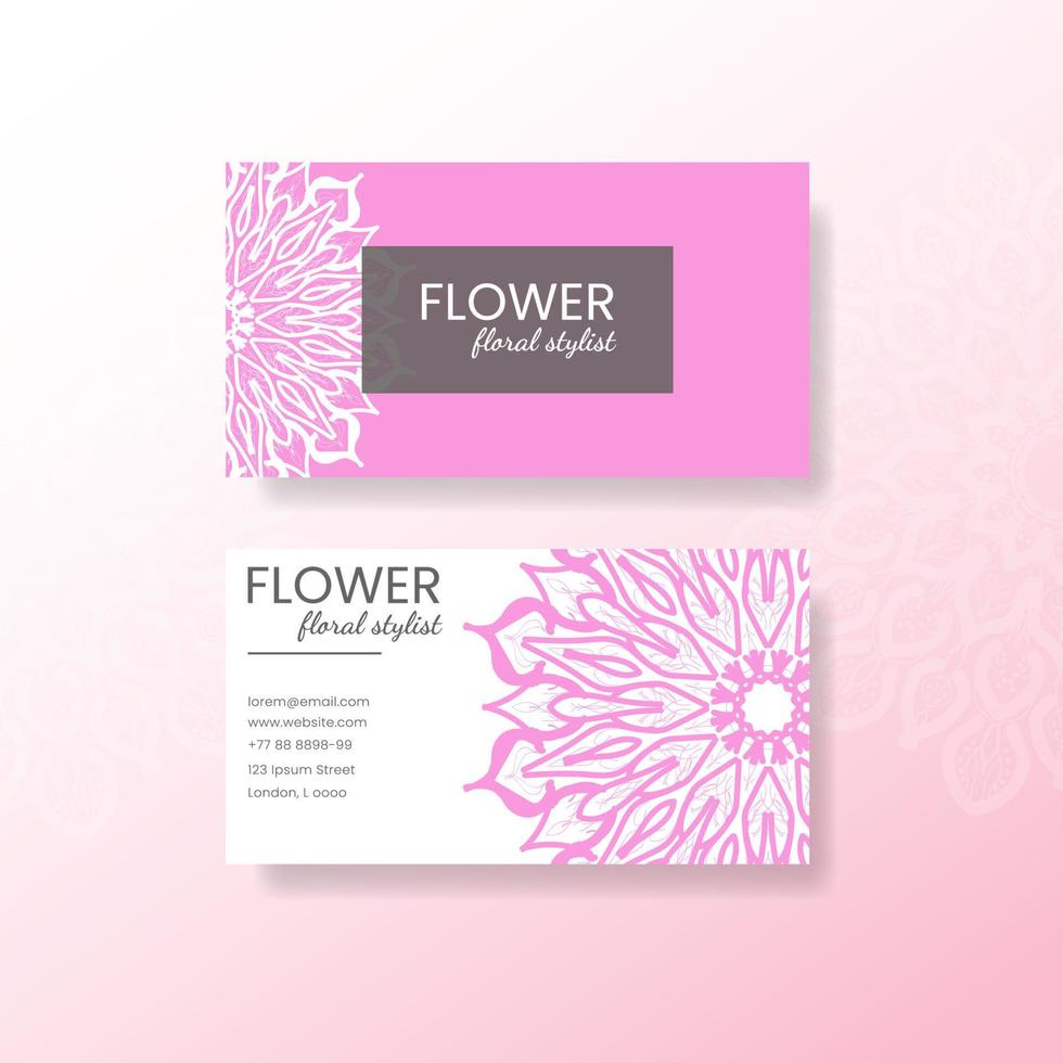 Business Card with Mandala Flower vector