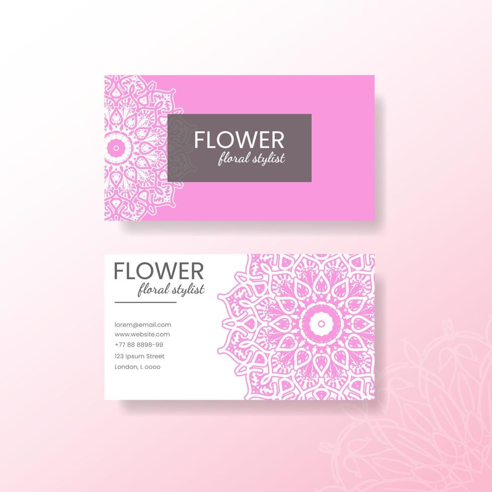 Business Card with Mandala Flower vector