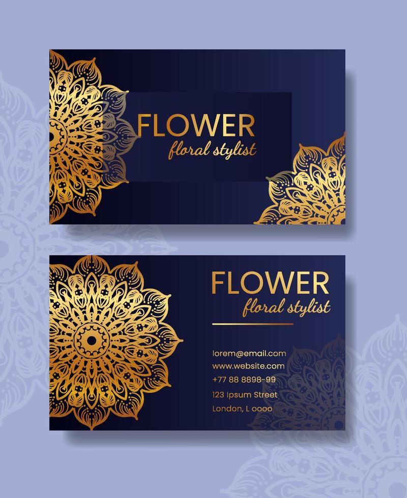 Business Card with Mandala Flower vector