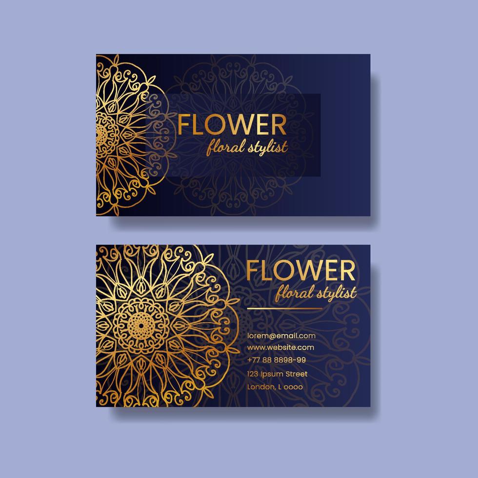 Business Card with Mandala Flower vector