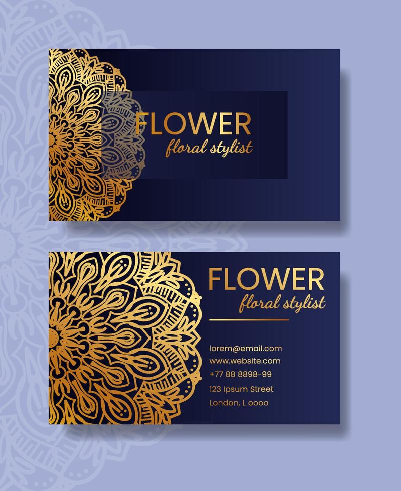 Business Card with Mandala Flower vector