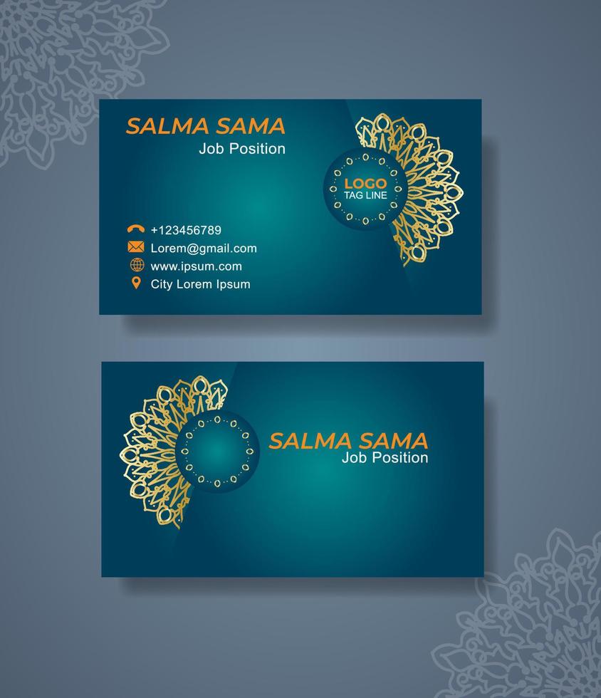 Business Card With Mandala vector