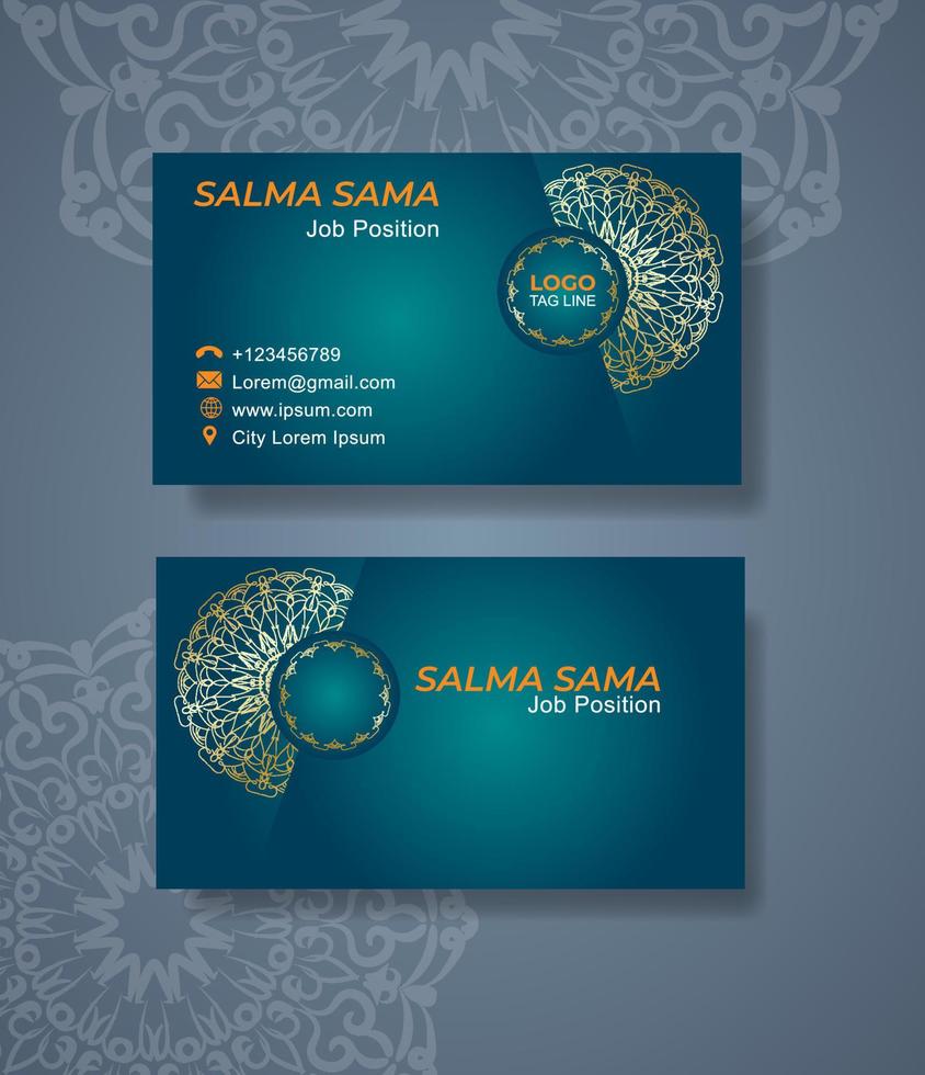 Business Card With Mandala vector