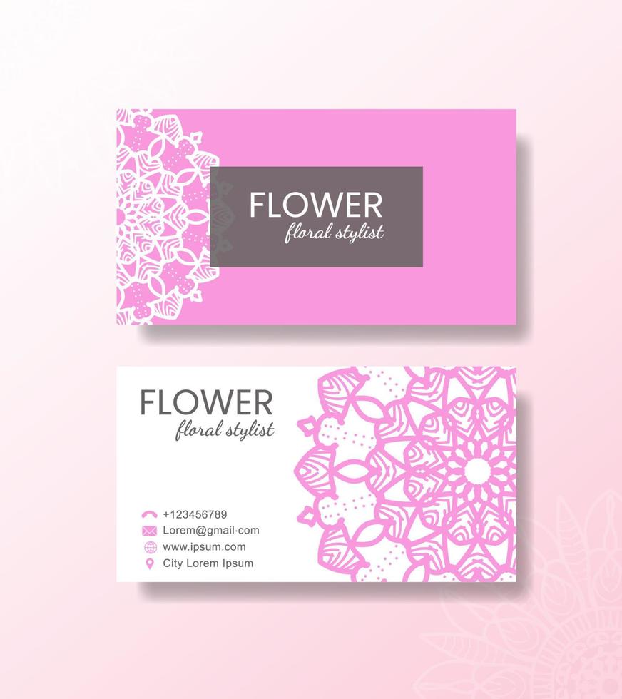 Business Card With Mandala vector