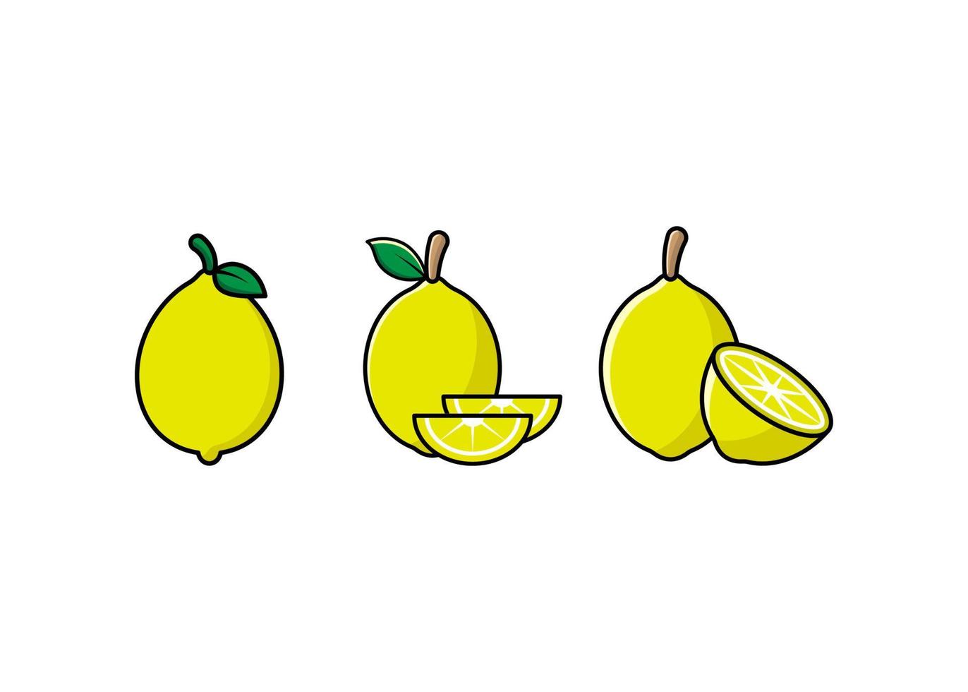 Lemon slice icon set design illustration isolated vector