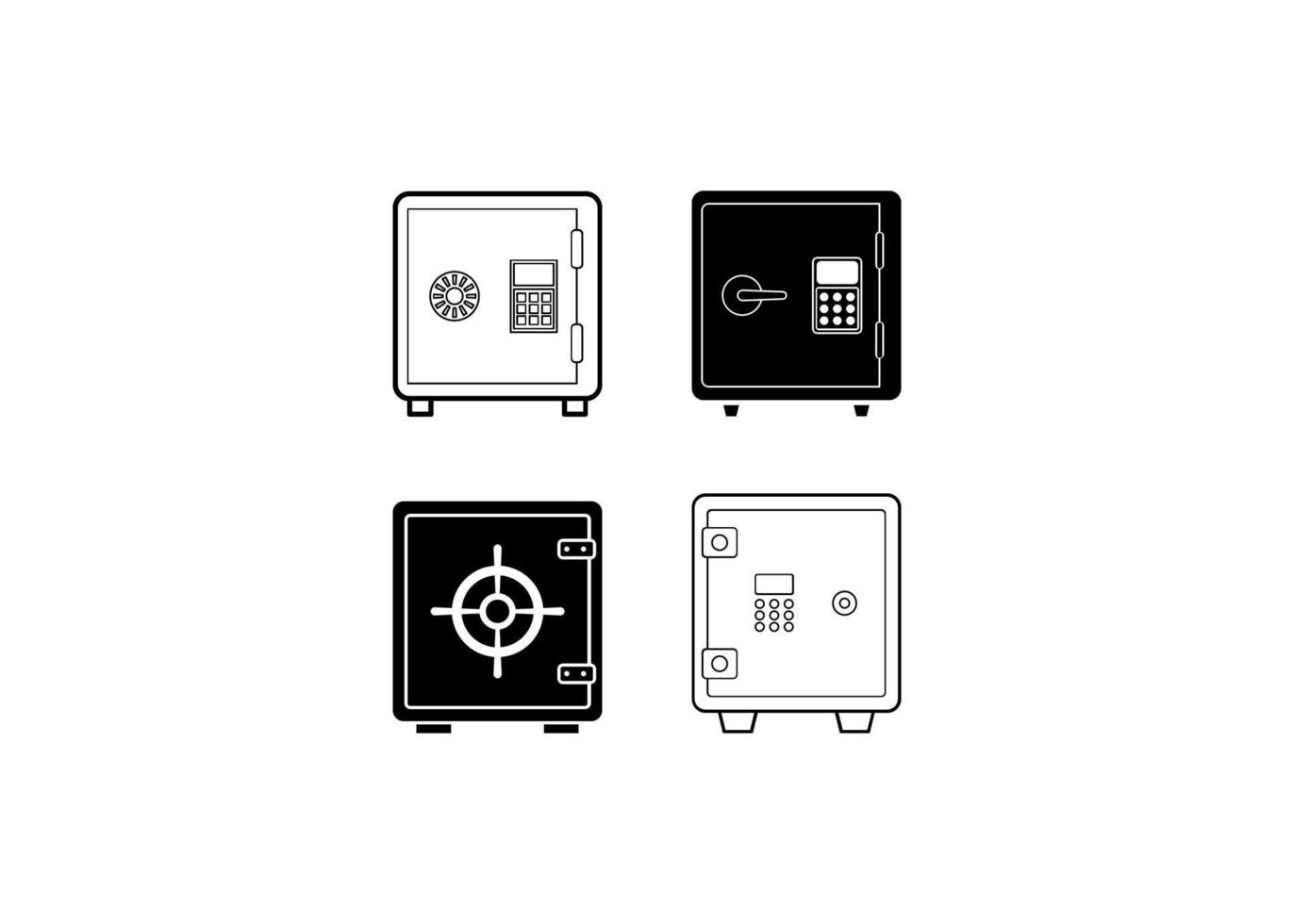 Safe box icon set design template illustration isolated vector