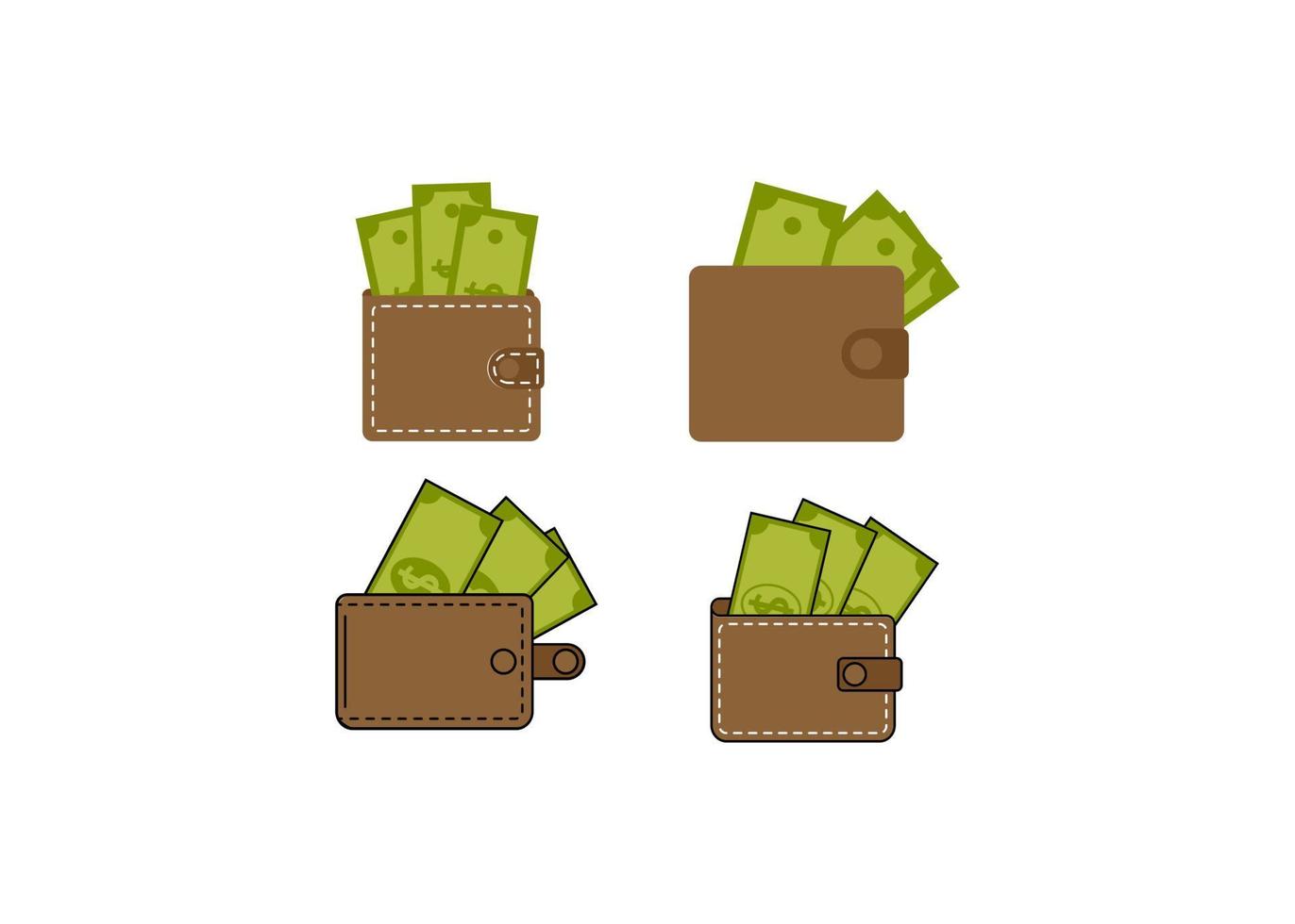 Money wallet icon set design template illustration isolated vector