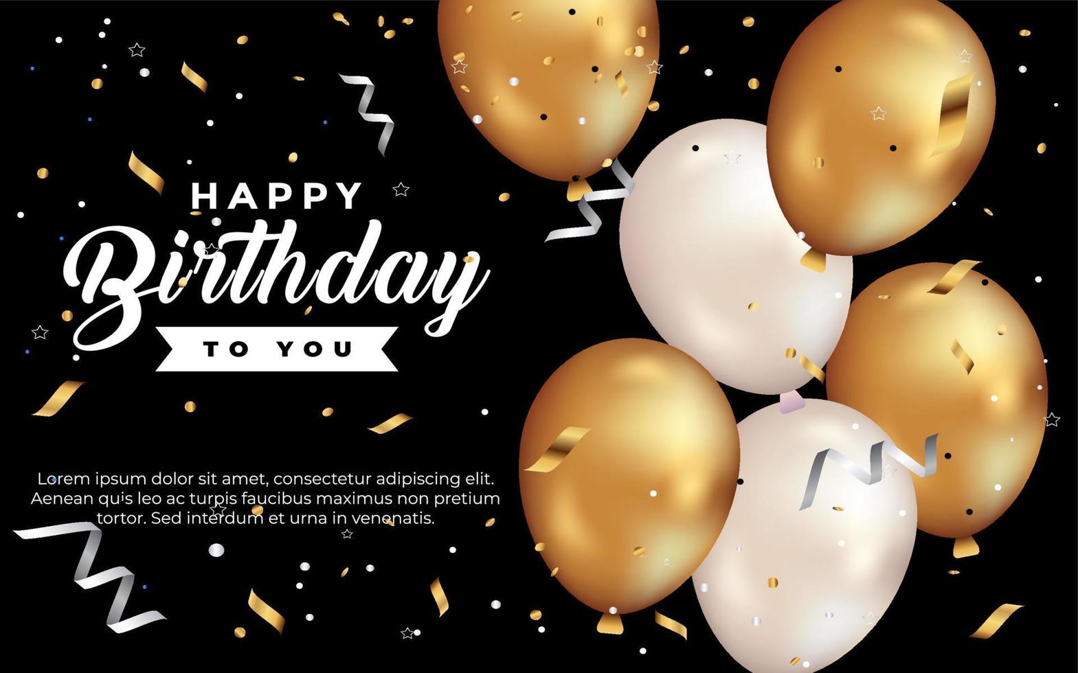 happy birthday greeting template with balloon vector