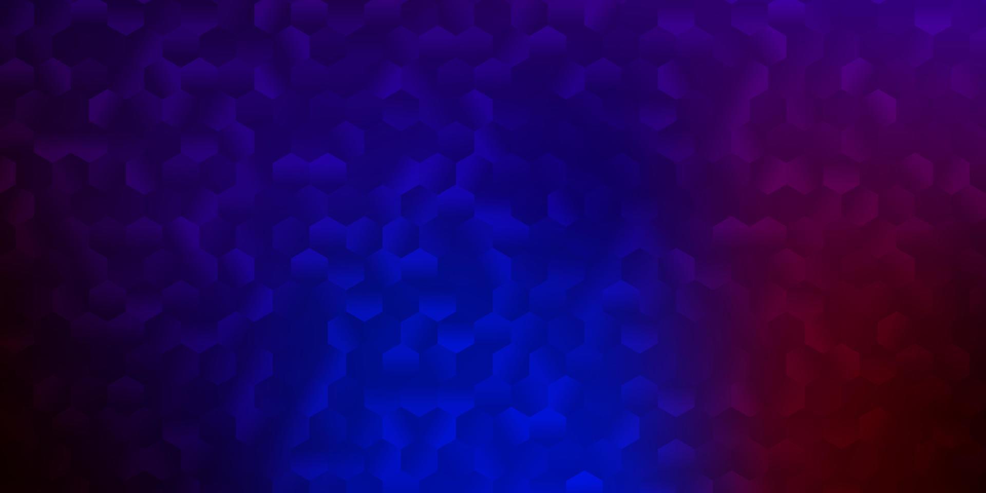 Dark blue, red vector texture with colorful hexagons.