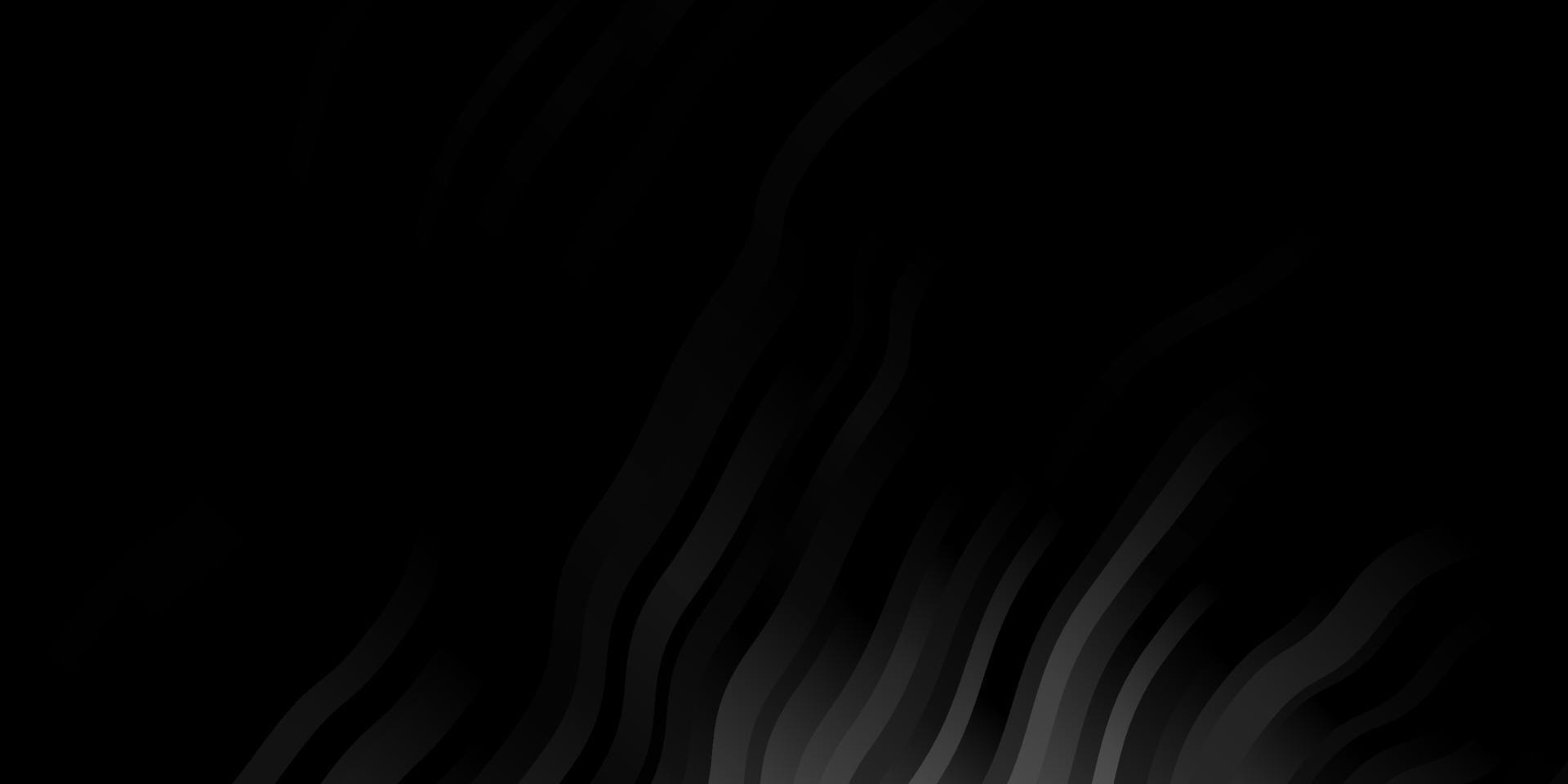Dark Gray vector background with curved lines.