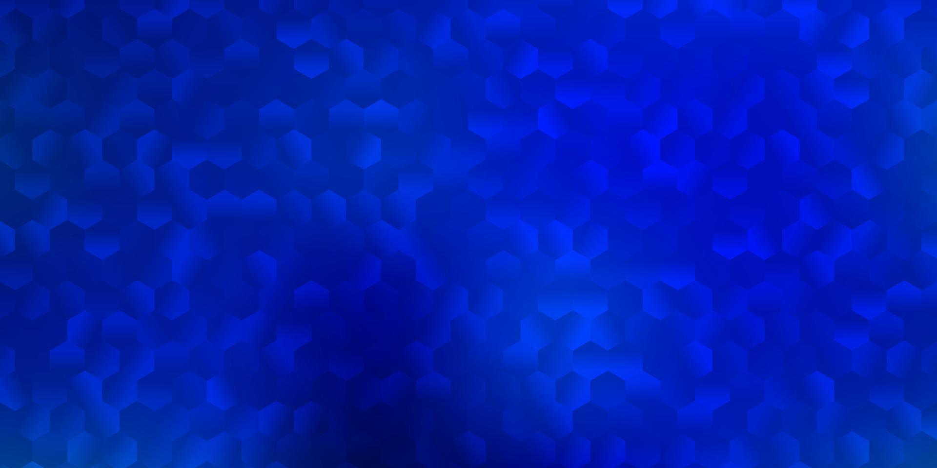 textura de vector azul oscuro con hexágonos de colores.