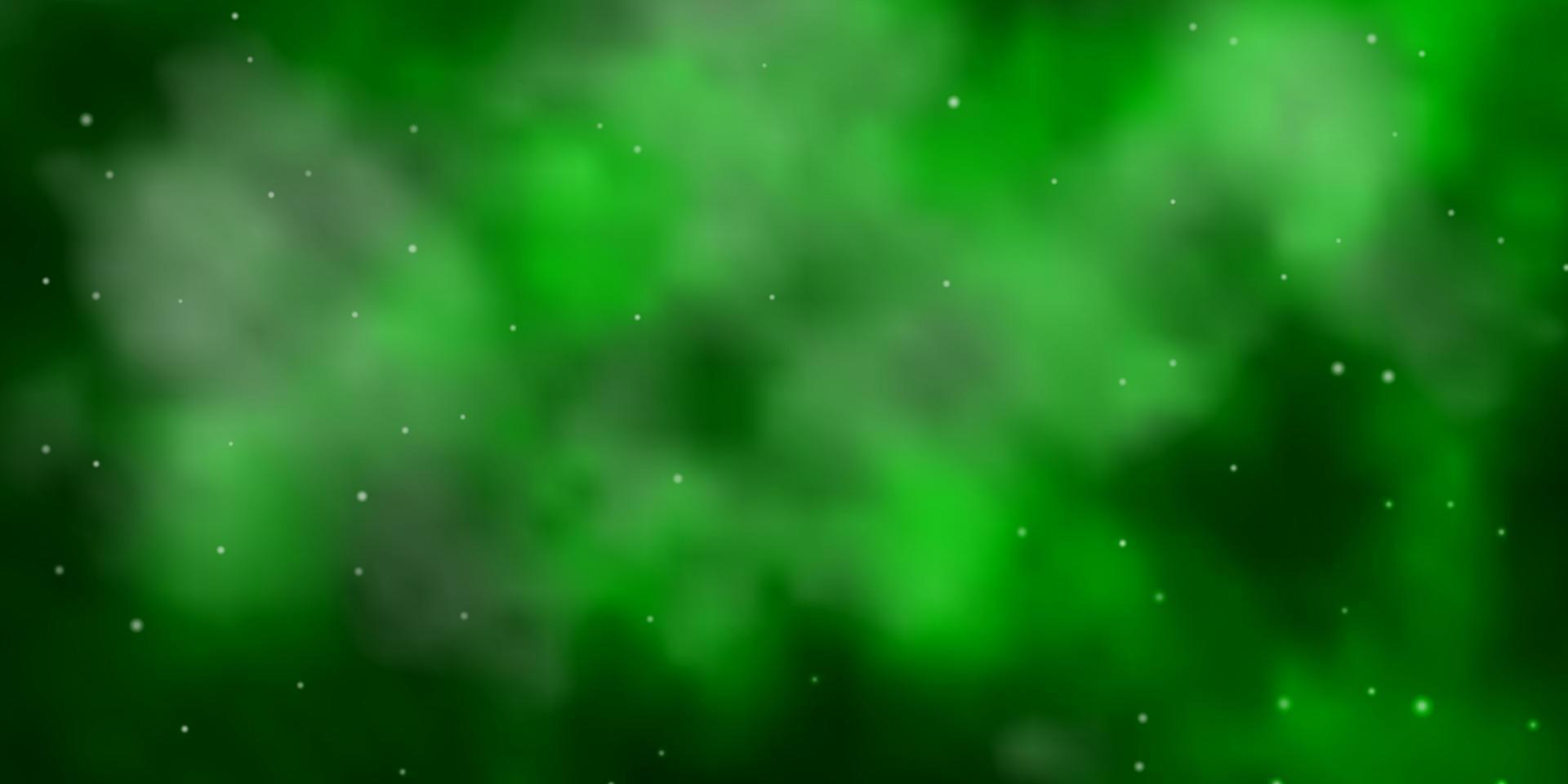 Dark Green vector layout with bright stars.