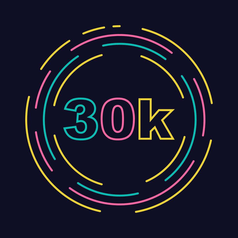 30k followers with lineart style vector