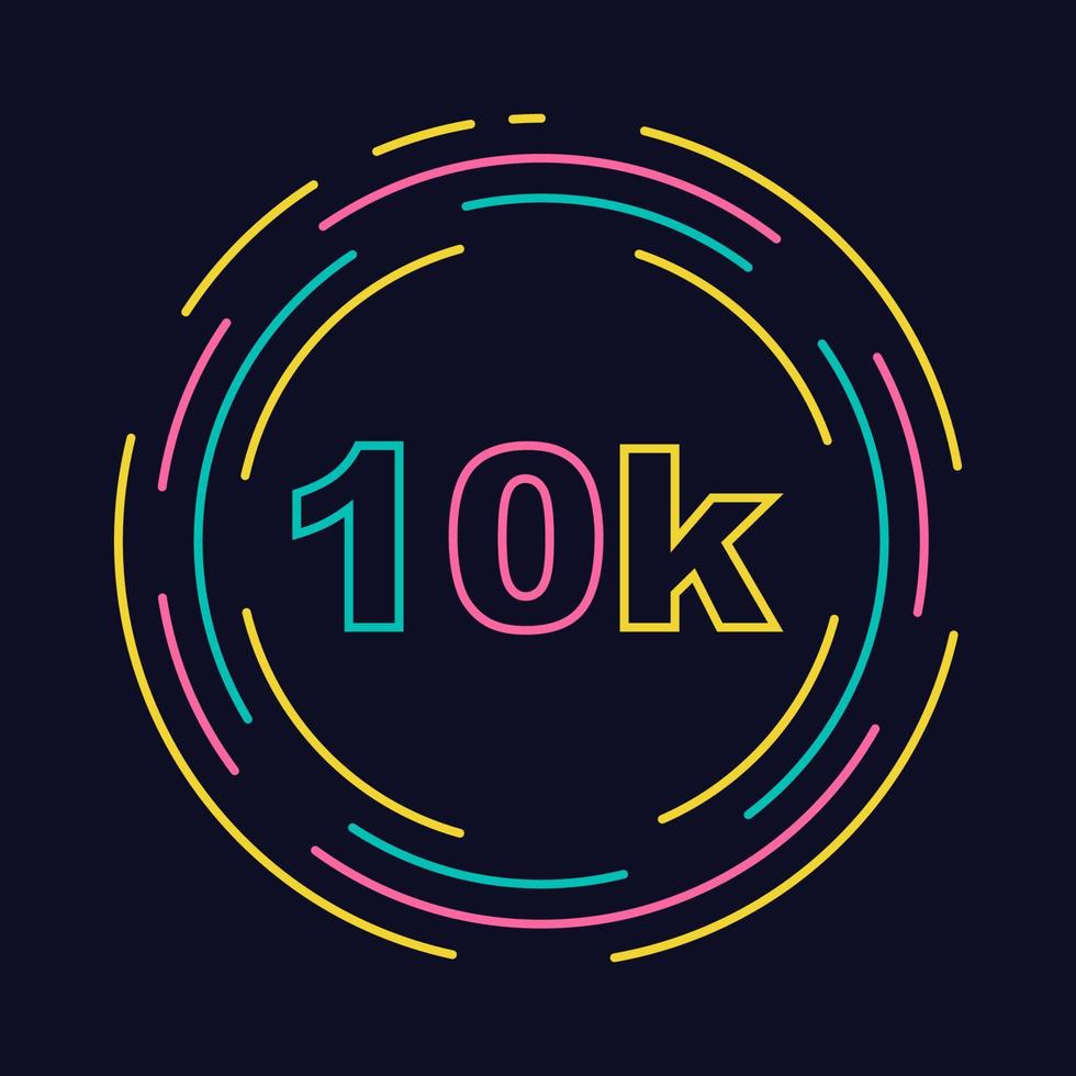 10k followers with lineart style vector