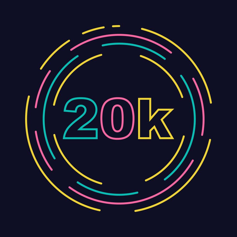 20k followers with lineart style vector