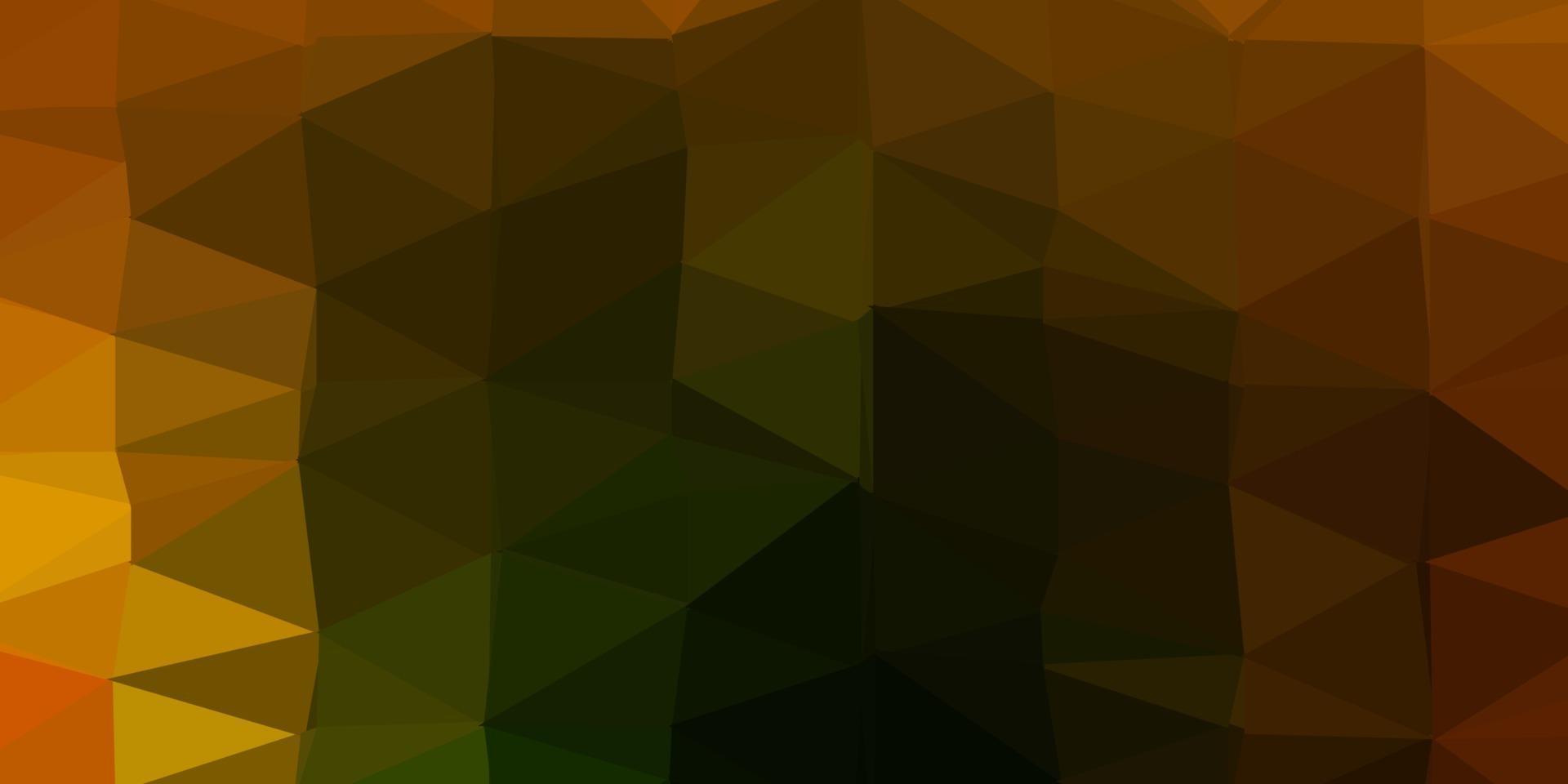 Dark green, yellow vector abstract triangle pattern.