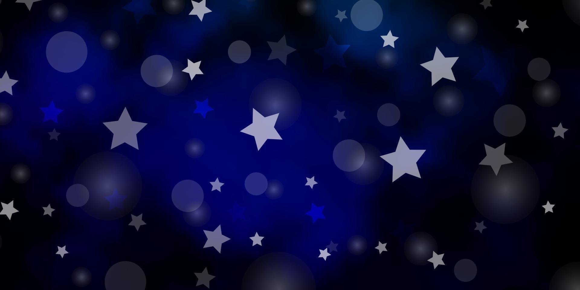 Dark Blue, Green vector background with circles, stars.