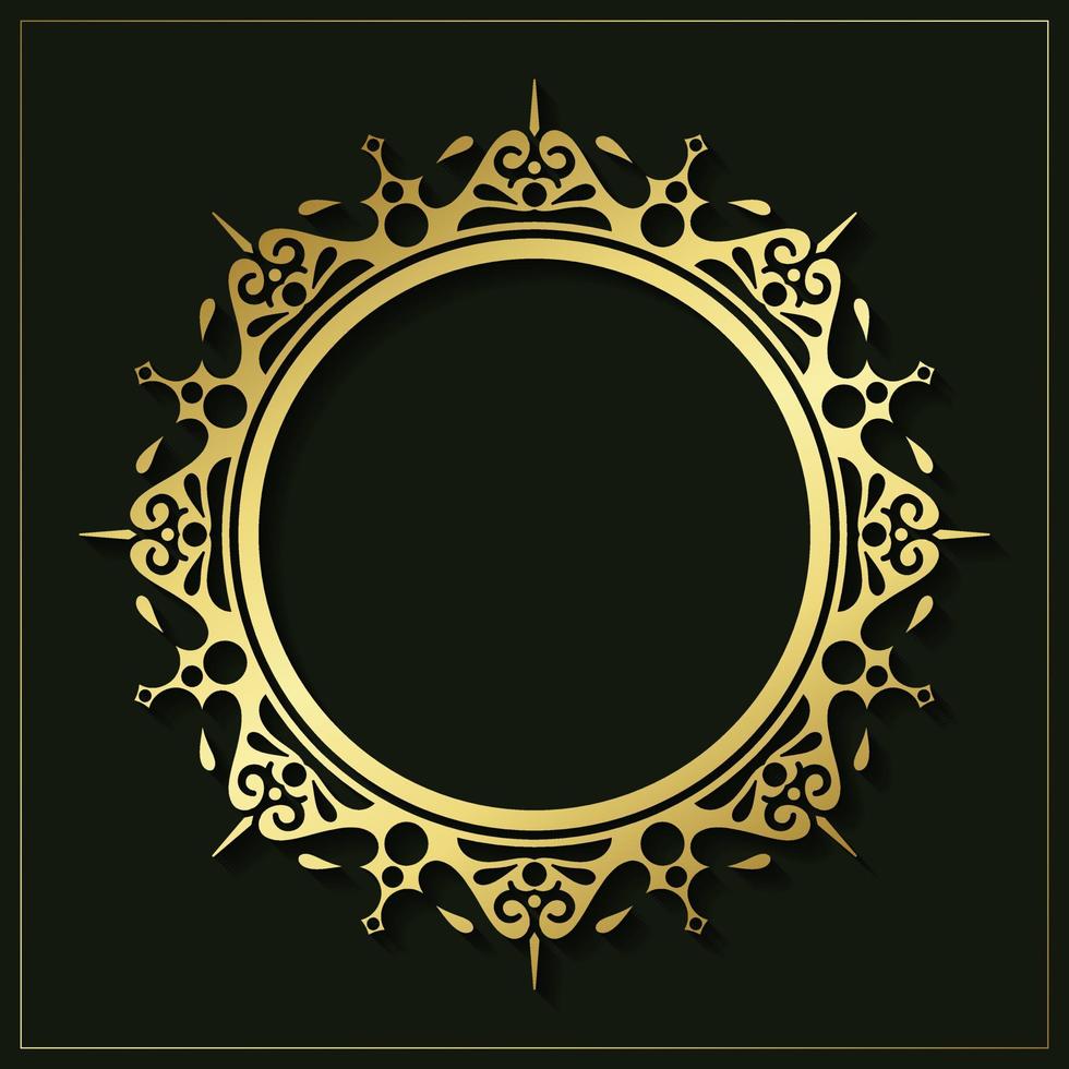 Luxury round border frame design vector