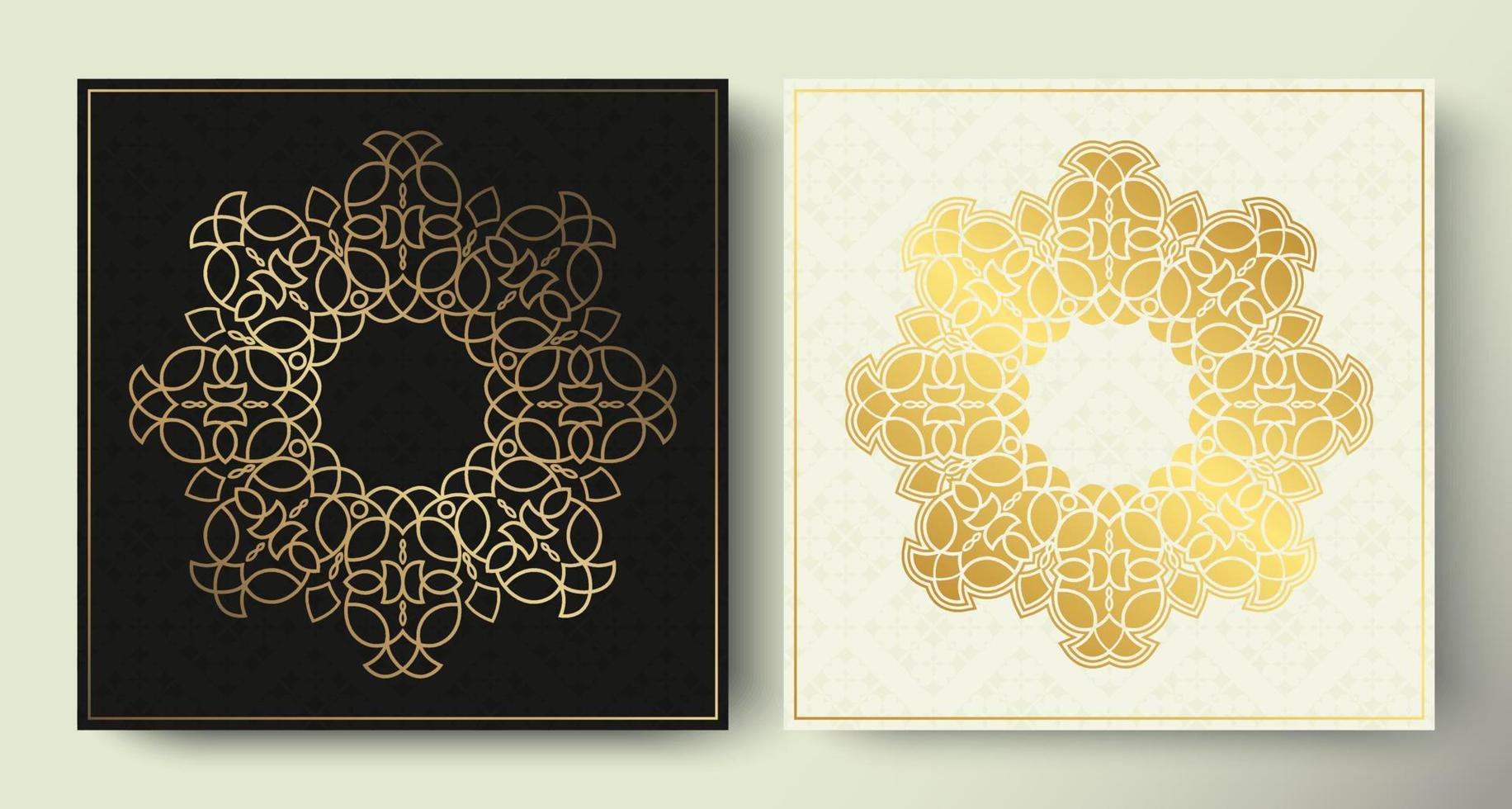 Luxury round border frame design vector