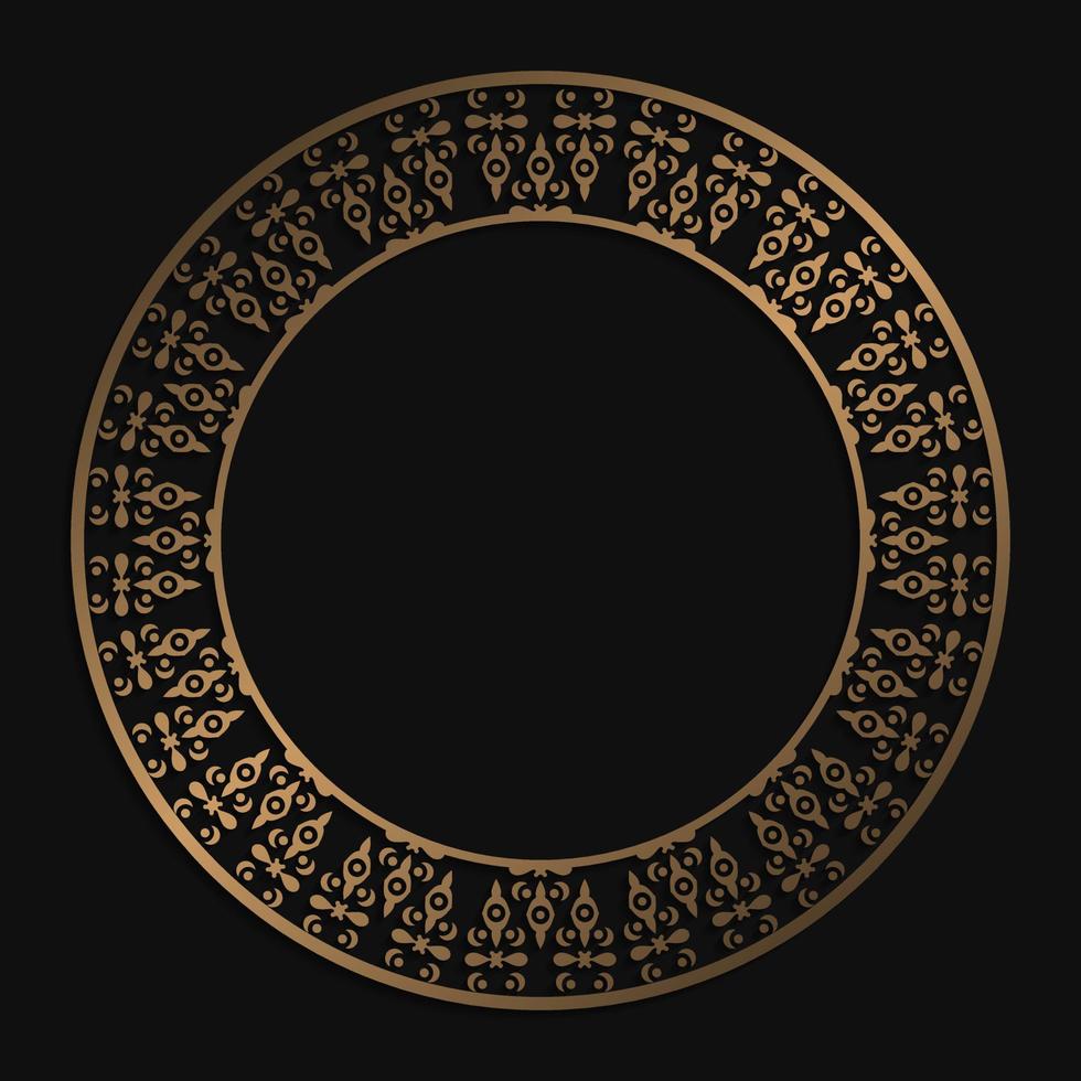 Luxury round border frame design vector