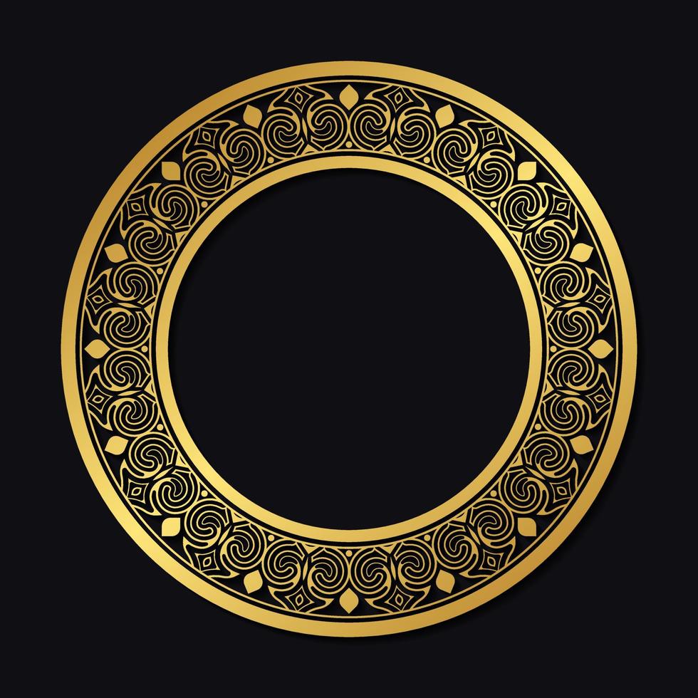 Luxury round border frame design vector