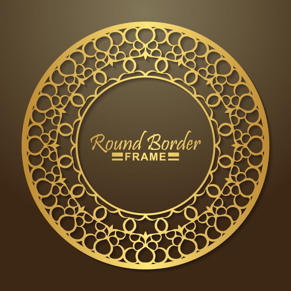 Luxury round border frame design vector