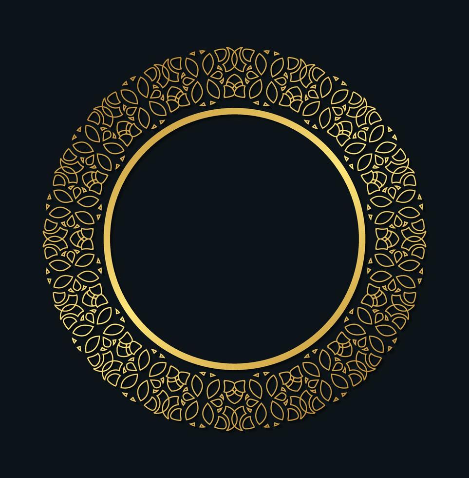 Luxury round border frame design vector