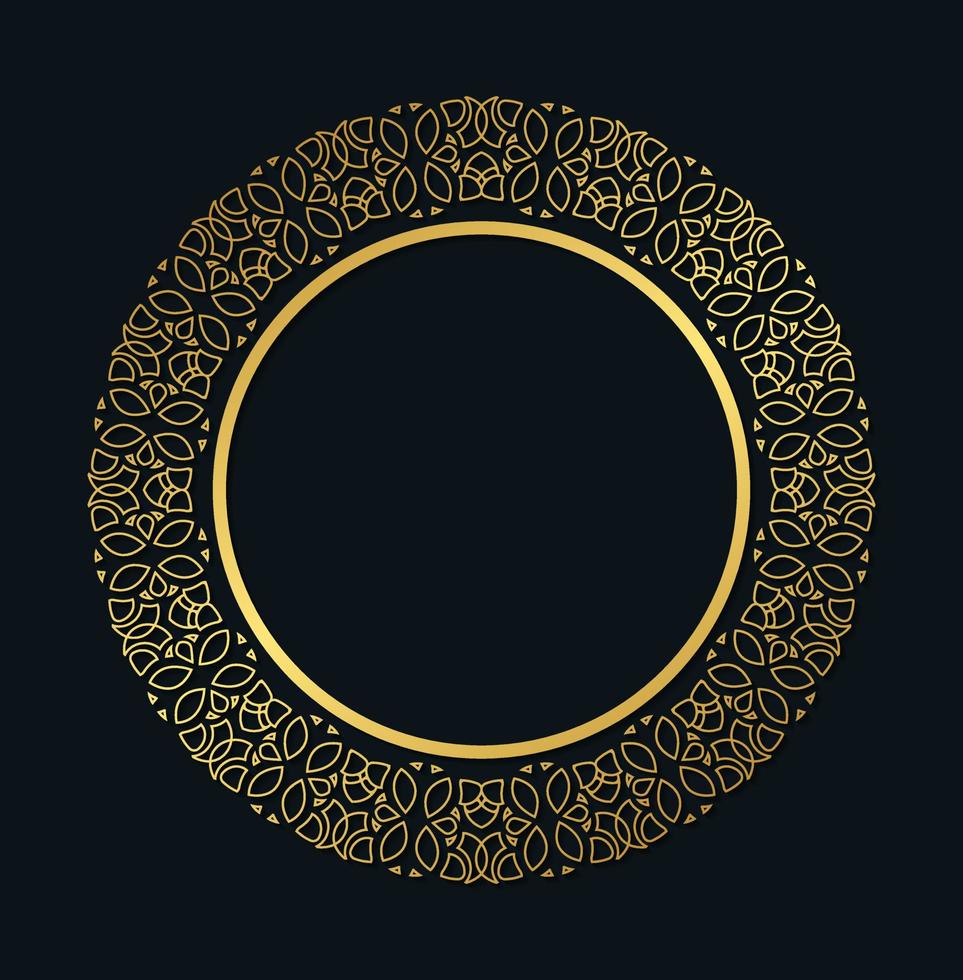 Luxury round border frame design vector