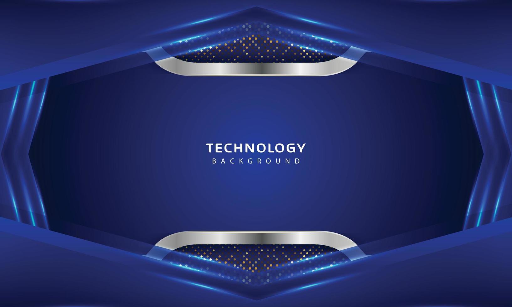 3D Overlap layers effect with blue color light decoration vector
