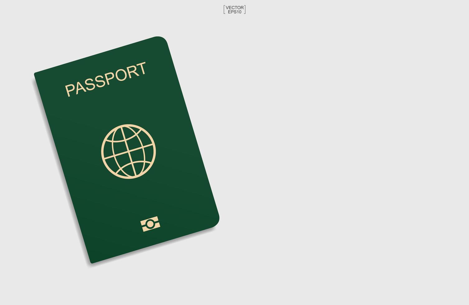 Green passport on white background. Vector. vector