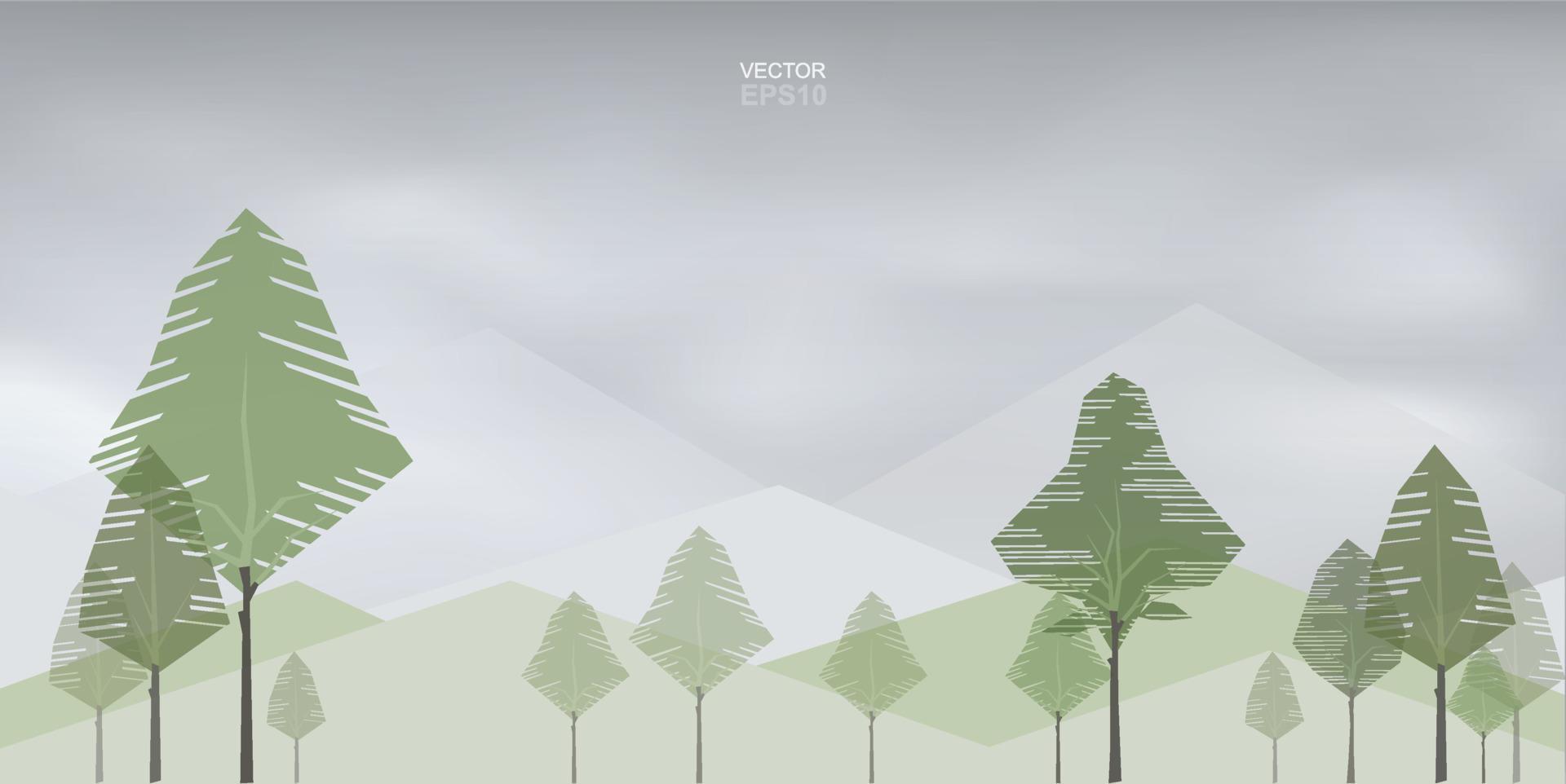 Trees background. Abstract natural for landscape design and decoration. Vector. vector