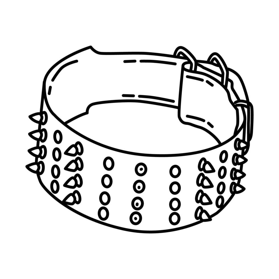 icono de collar de cuero de perro. Doodle dibujado a mano o estilo de icono de contorno vector