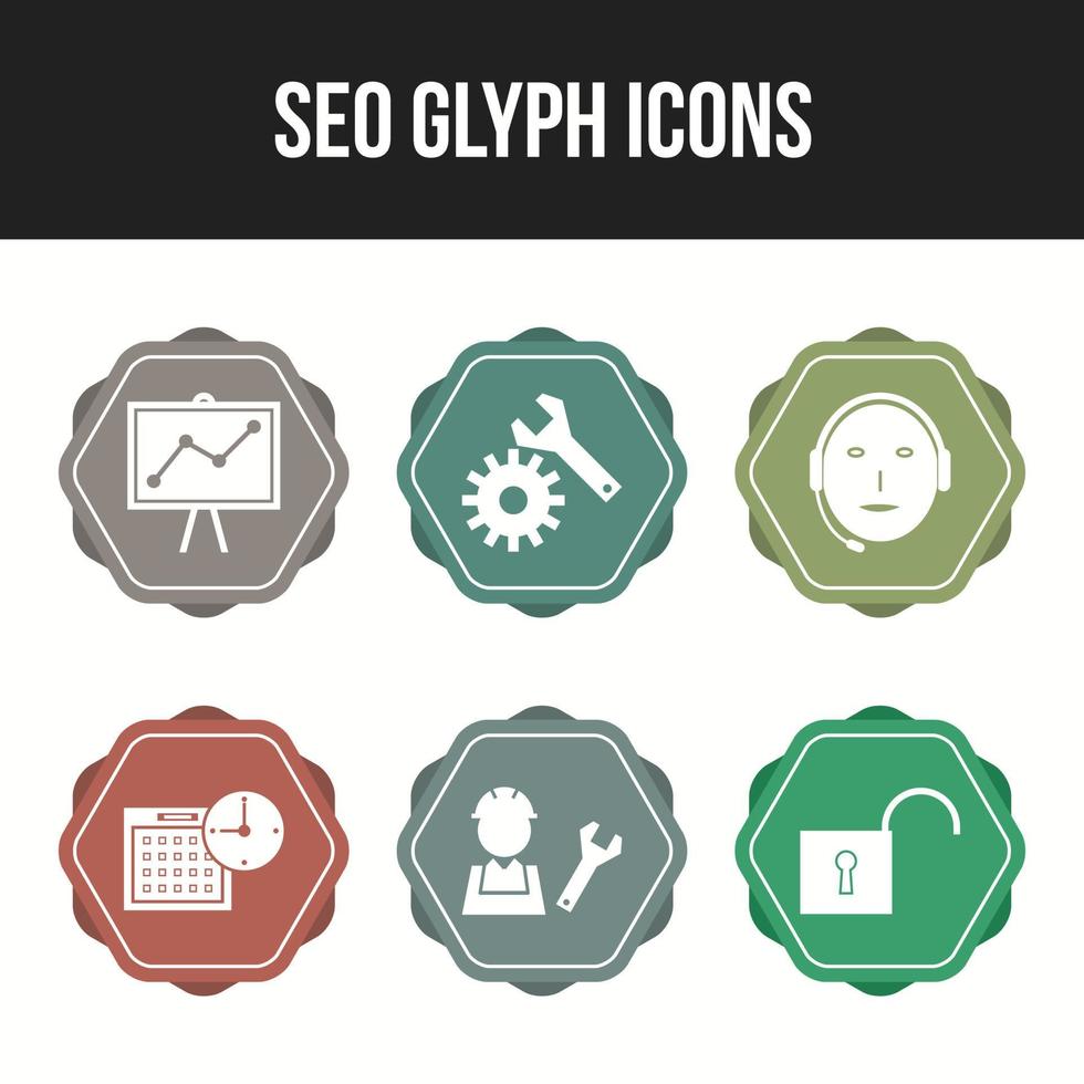 6 Unique vector icons in one set