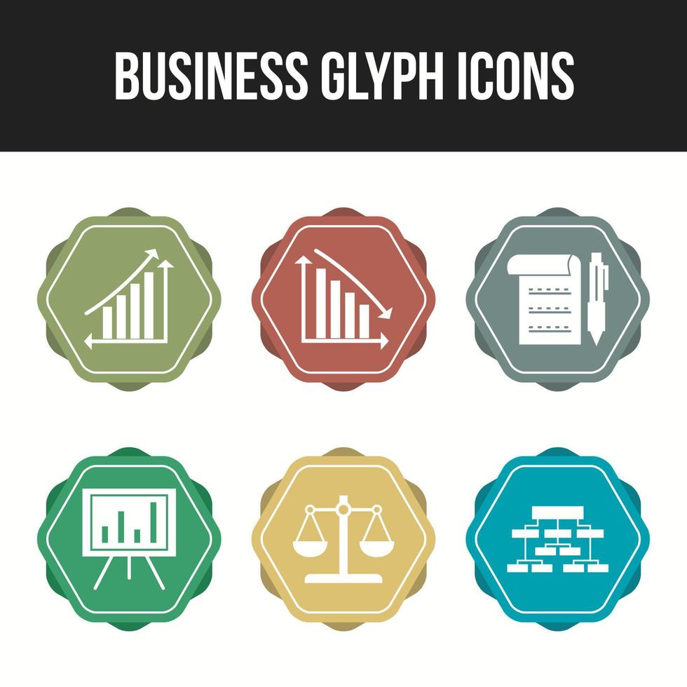 Beautiful 6 icons pack of business vector icons