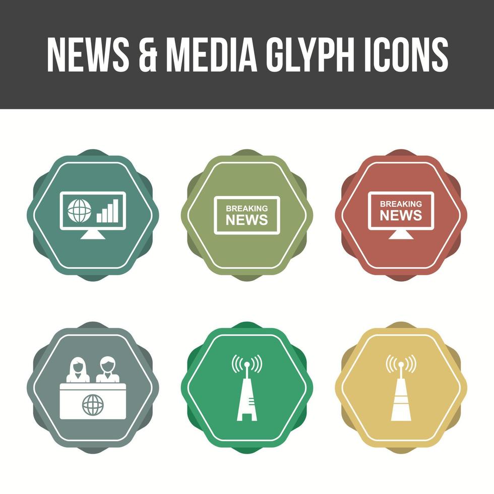 Unique News and Media Vector Icon Set