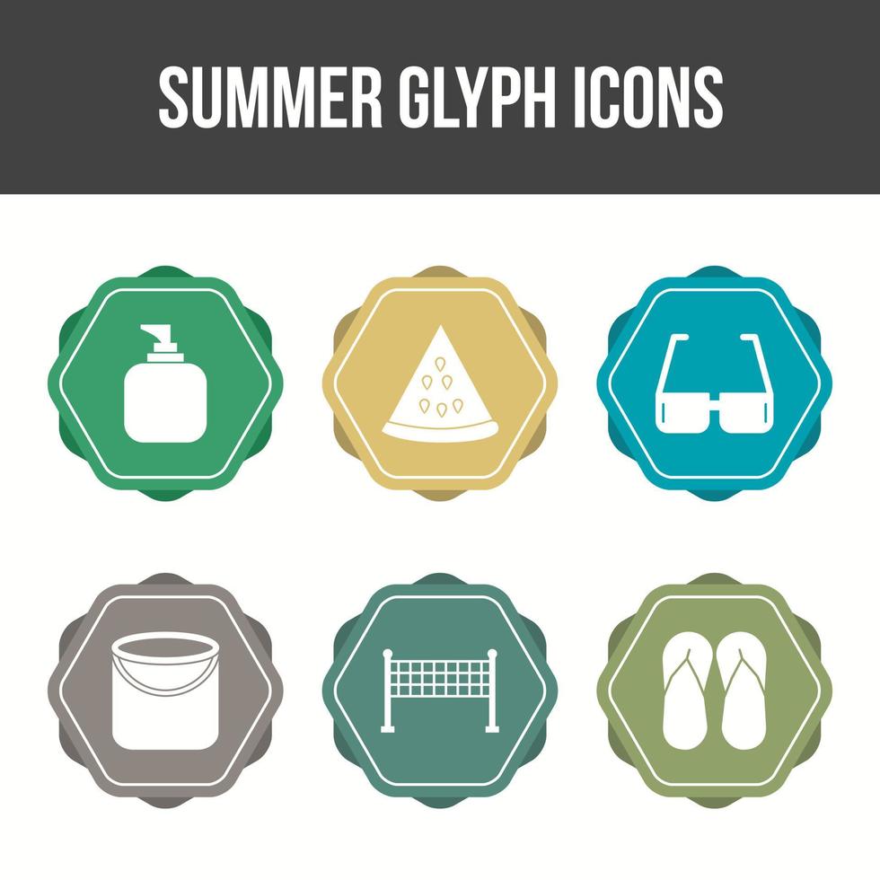 Unique Summer Glyph Vector Icon Set