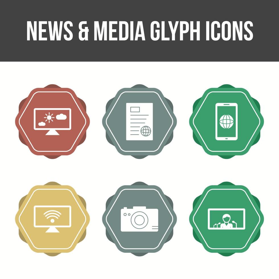 Unique News and Media Vector Icon Set