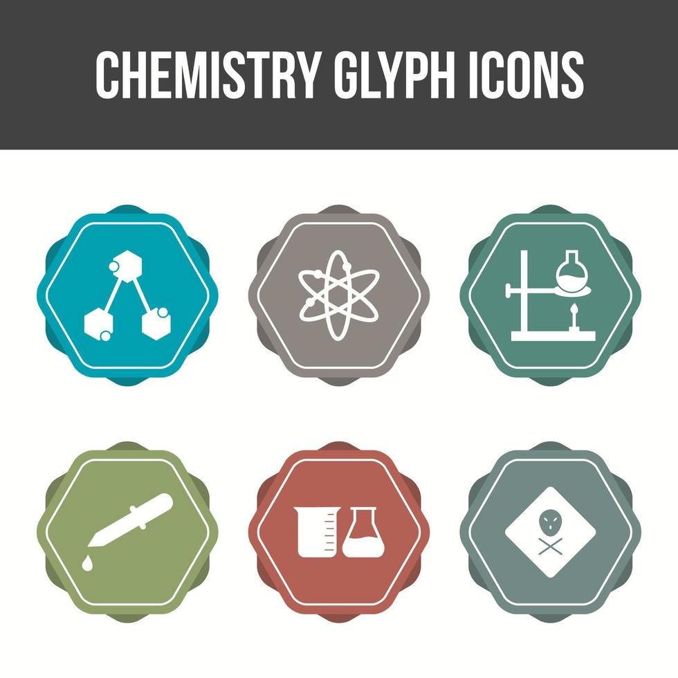 Unique Chemistry Glyph Vector Icon Set
