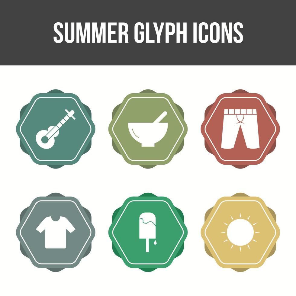 Unique Summer Glyph Vector Icon Set