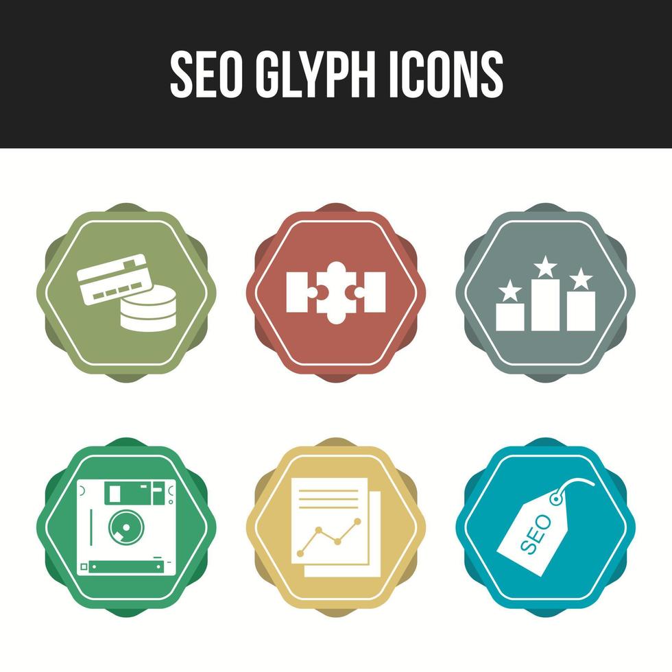 6 Unique vector icons in one set