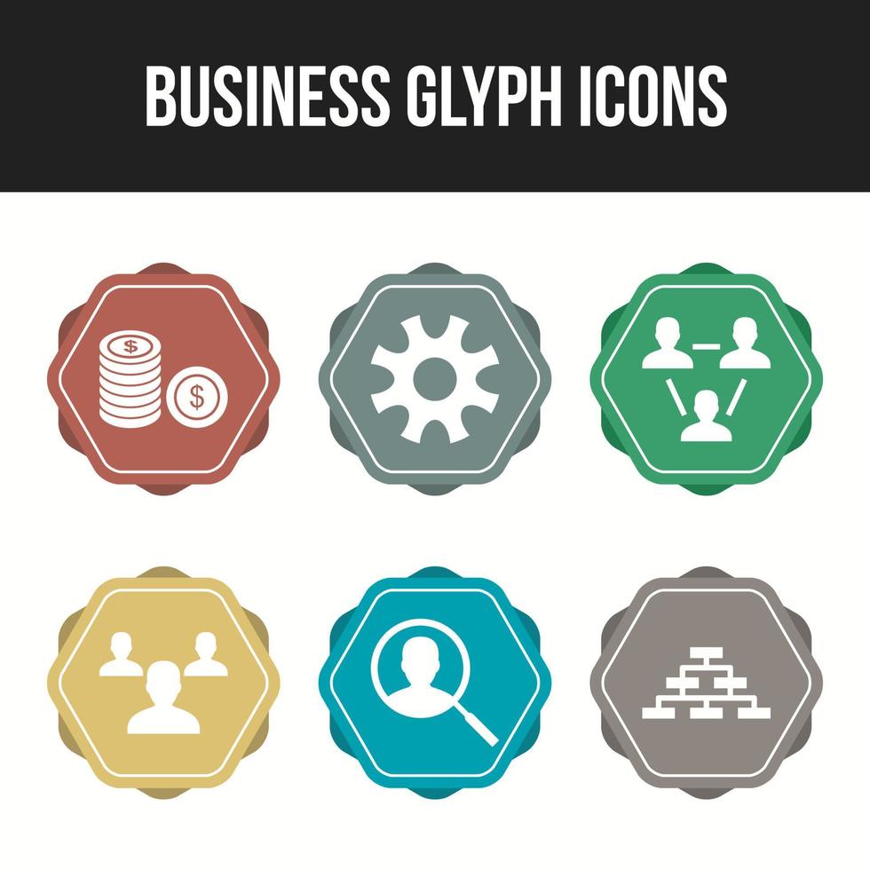 Beautiful 6 icons pack of business vector icons