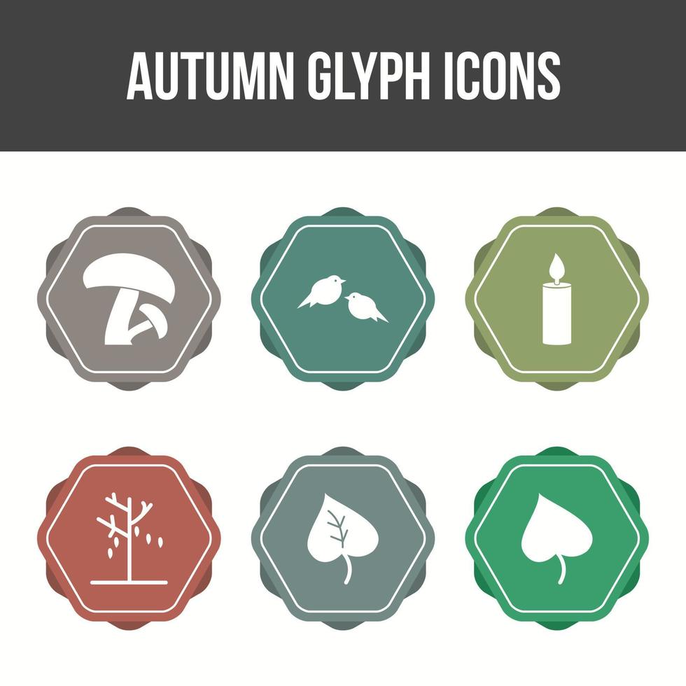 conjunto de iconos de vector de otoño único