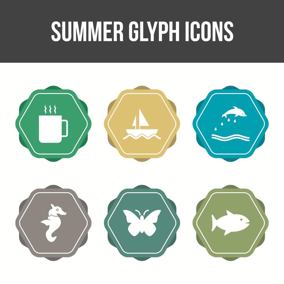 Unique Summer Glyph Vector Icon Set