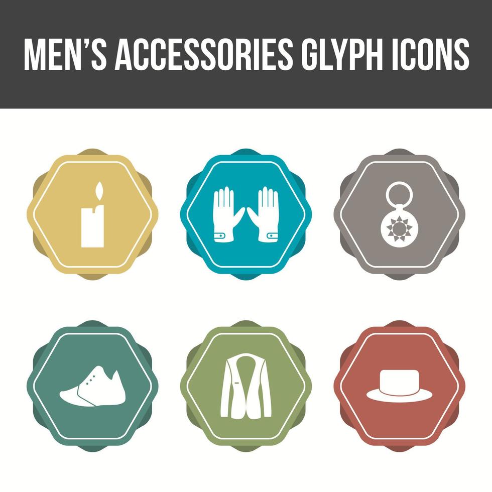 Men's Accessories Vector Icon Set