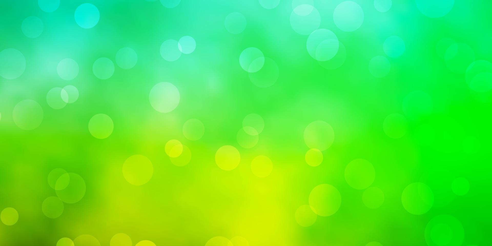 Light Green vector background with circles.