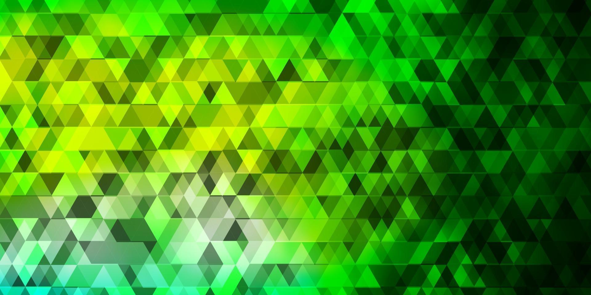patrón de vector verde claro con líneas, triángulos.