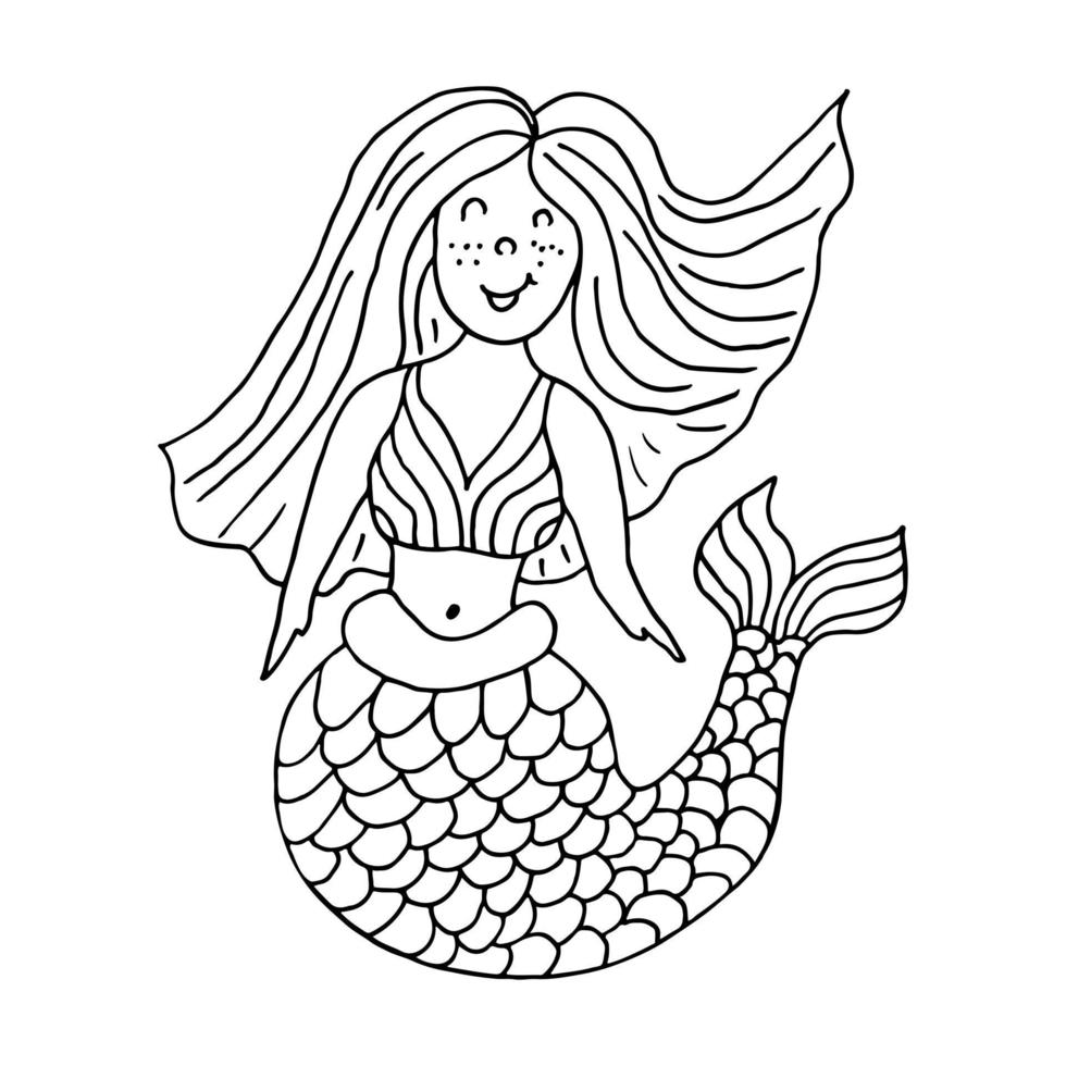 Icon in hand draw style. Liner illustration. Collection of drawings on the marine theme vector